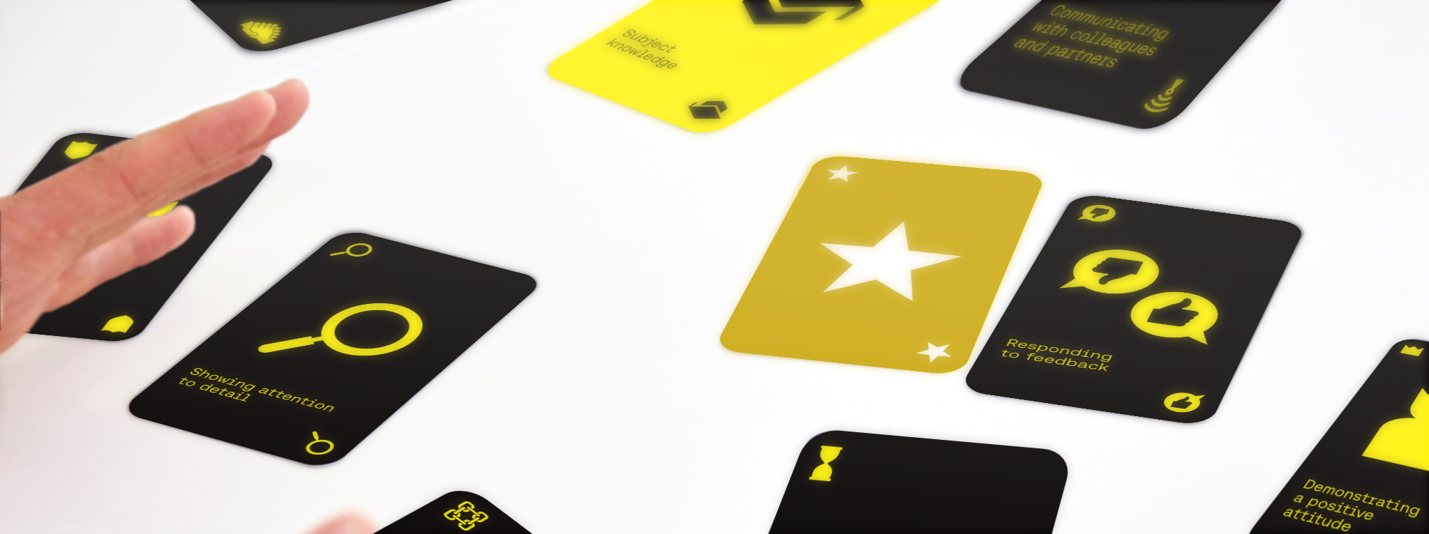 Norwich University PROFILE cards on a table